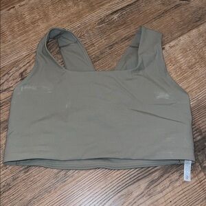 Free People movement size large sage stone army green sports bra